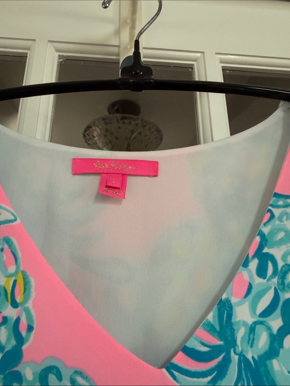 Lilly Pulitzer Pink Tropical Pineapple V-Neck Blouse - Picture 5 of 6